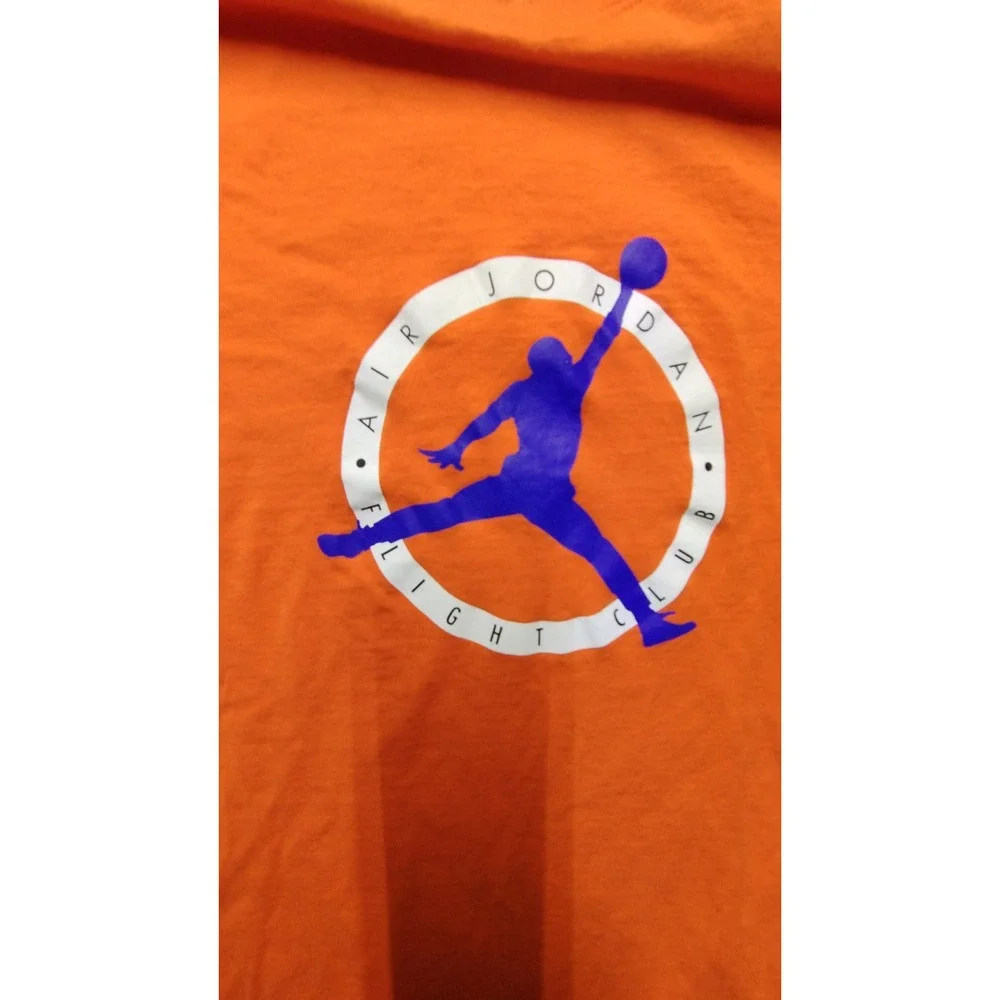 Jordan Air Flight Club Graphic Tee Orange Jumpman Basketball T-Shirt Mens‎ Large